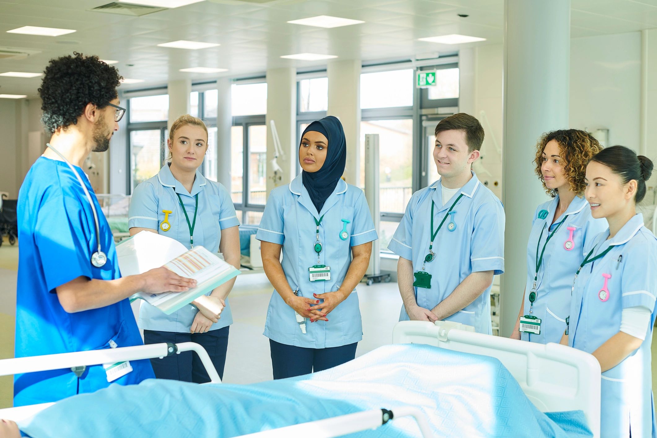Healthcare team meeting in a hospital